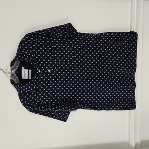 Goodfellow & Co Men's Navy & White Short Sleeve‎ Collared Polo Shirt M